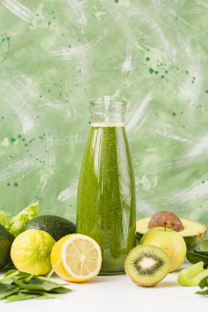 front view smoothie with lemon kiwi